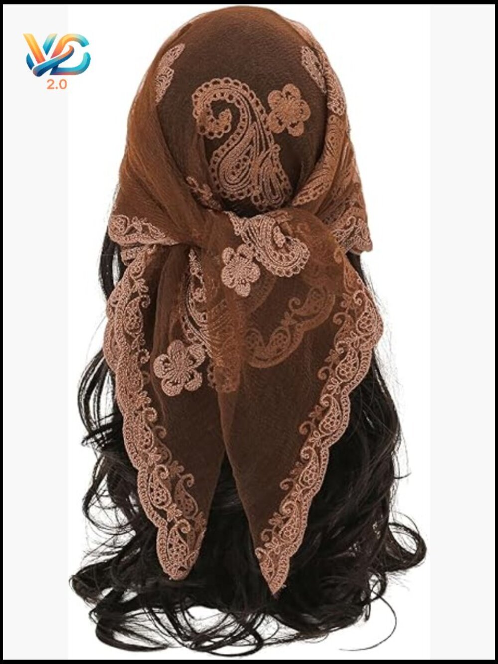 Sheer Lace Floral Hair Scarf Headband Elegant Y2K Headwrap Bandana